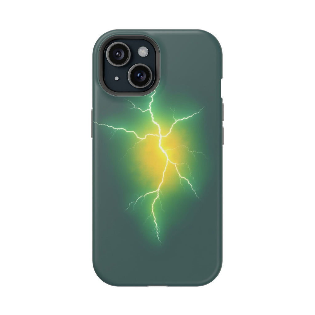 iPhone Emerald Green And Gold Prairie Lightning Soft iPhone Finish · iPhone Case