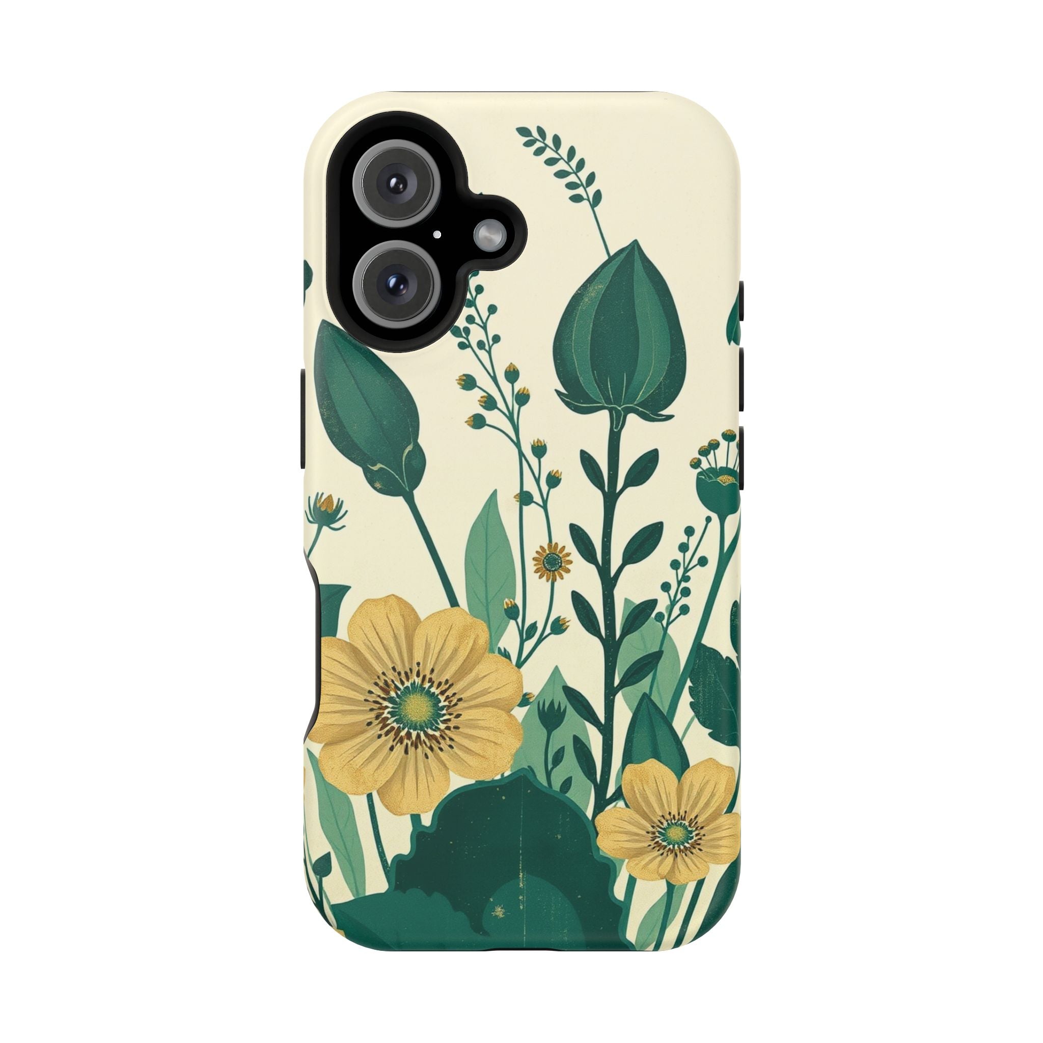 iPhone Emerald Green And Gold Pressed Botanicals Clean iPhone Minimal · iPhone C