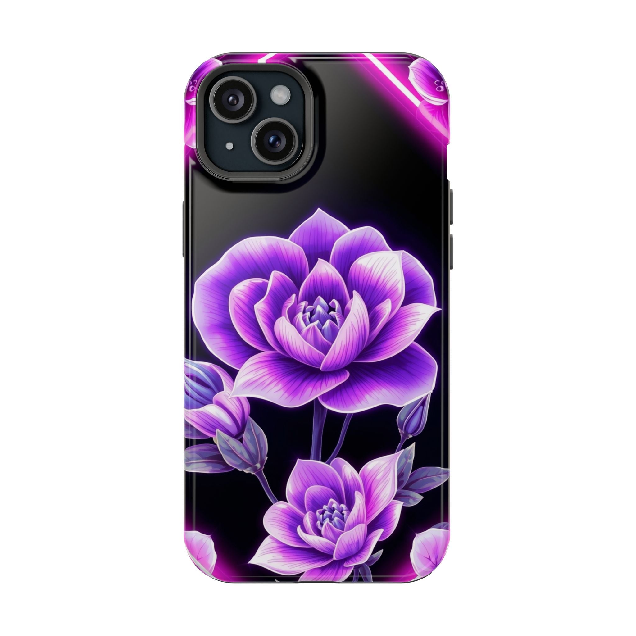 iPhone Floral Ombre Neon Cyberpunk Bold Modern Everyday Snap Case · iPhone Case