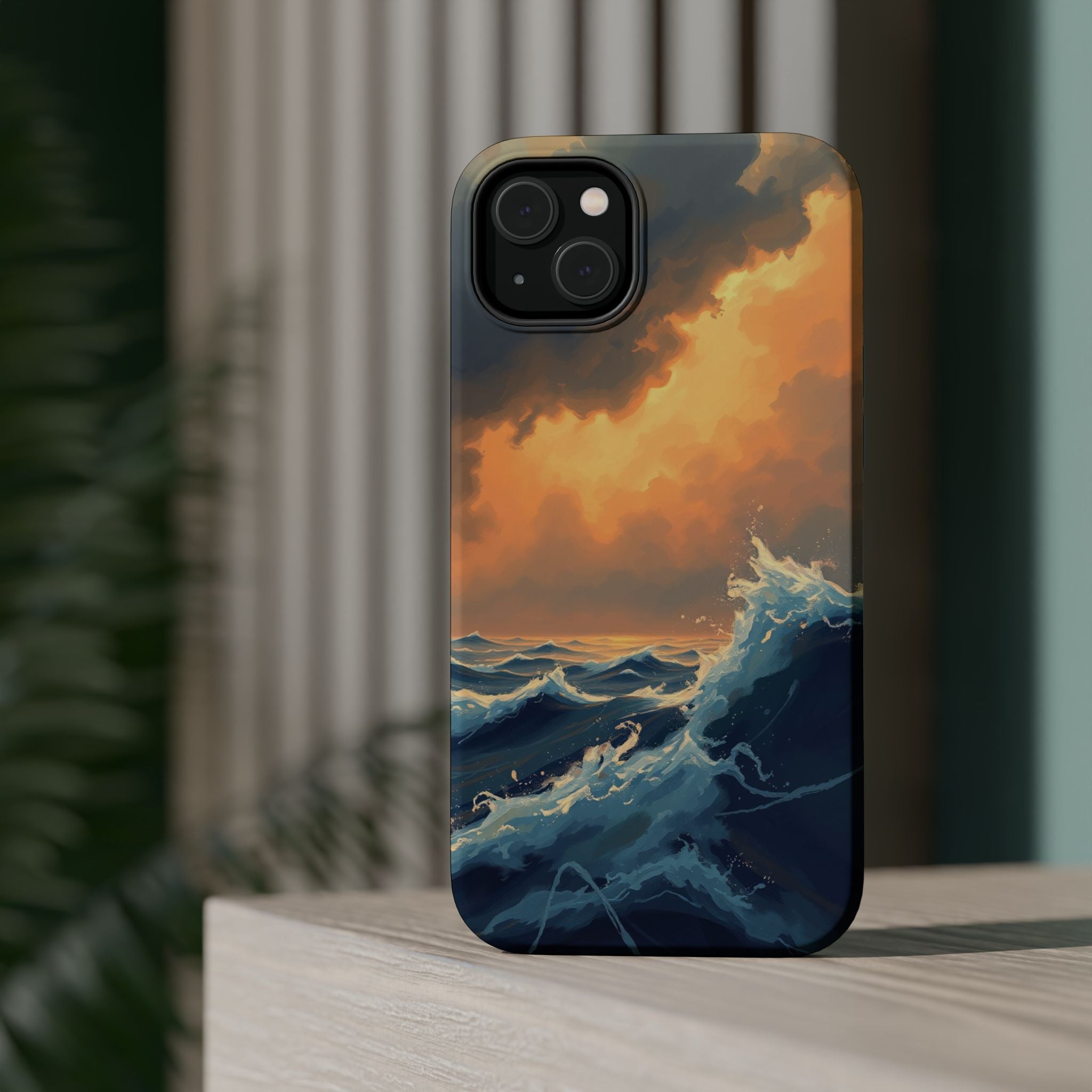iPhone Sunset Amber And Peach Storm at Sea Slim iPhone Everyday · iPhone Case