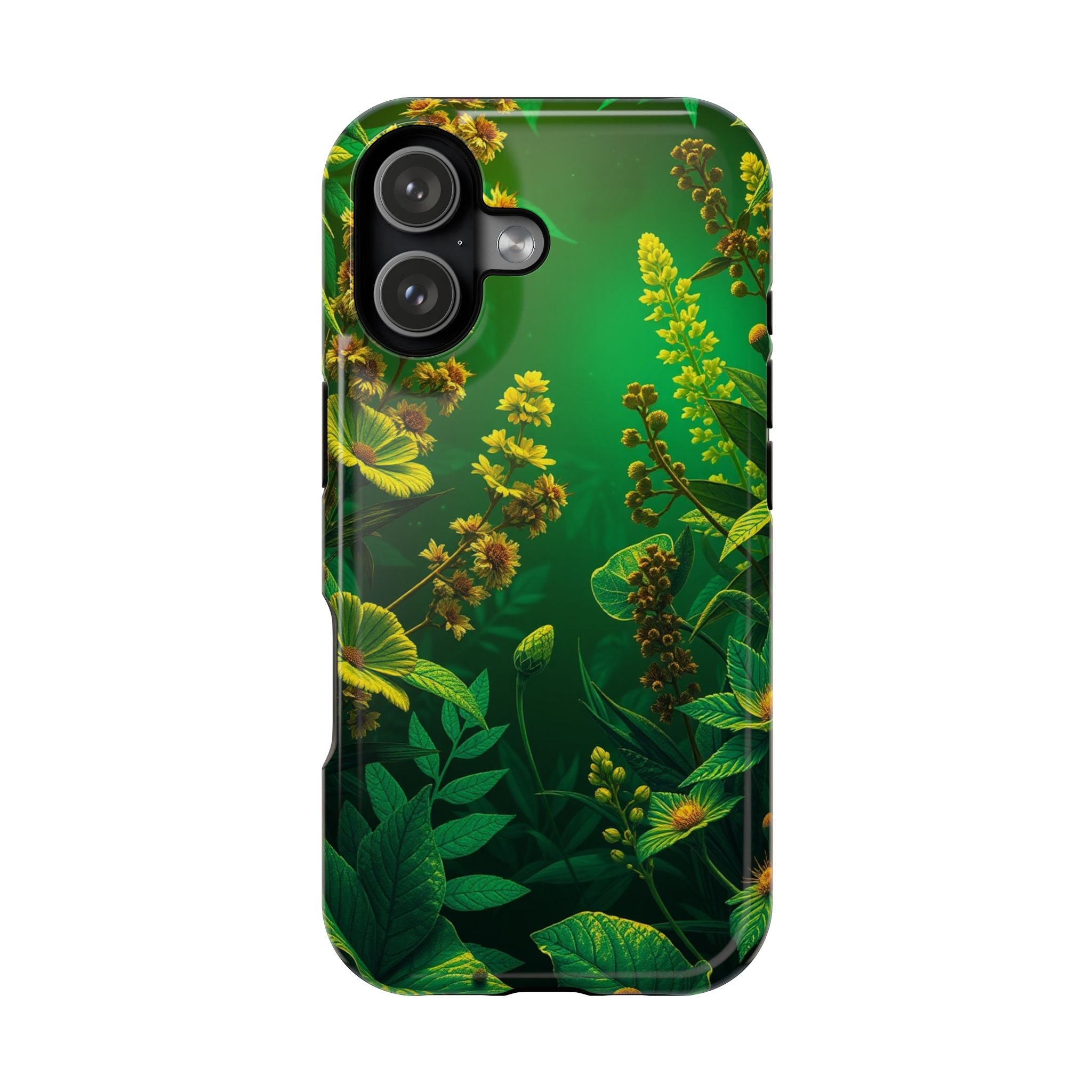 iPhone Emerald Green And Gold Vintage Botanicals Print Slim Snap Case · iPhone C