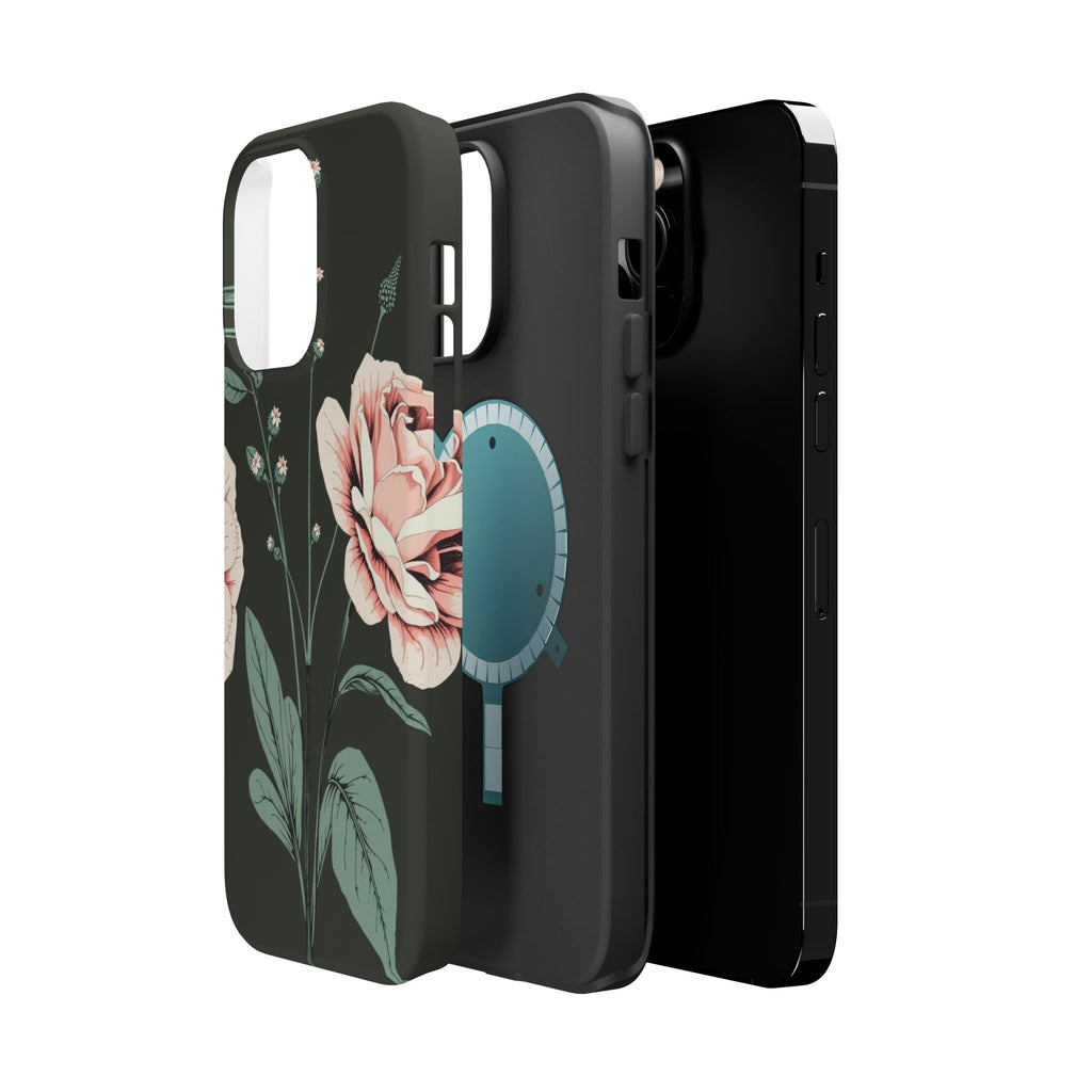 iPhone Mint And Blush Vintage Botanical Print Slim Everyday Designer Case · iPho