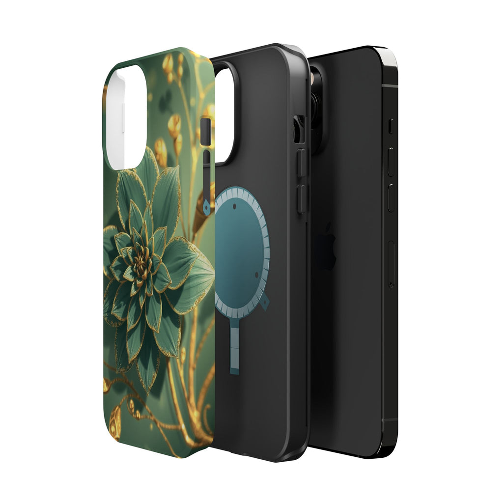 iPhone Floral Gold Foil Pixel Art -Bit Slim Everyday Designer Case · iPhone Case