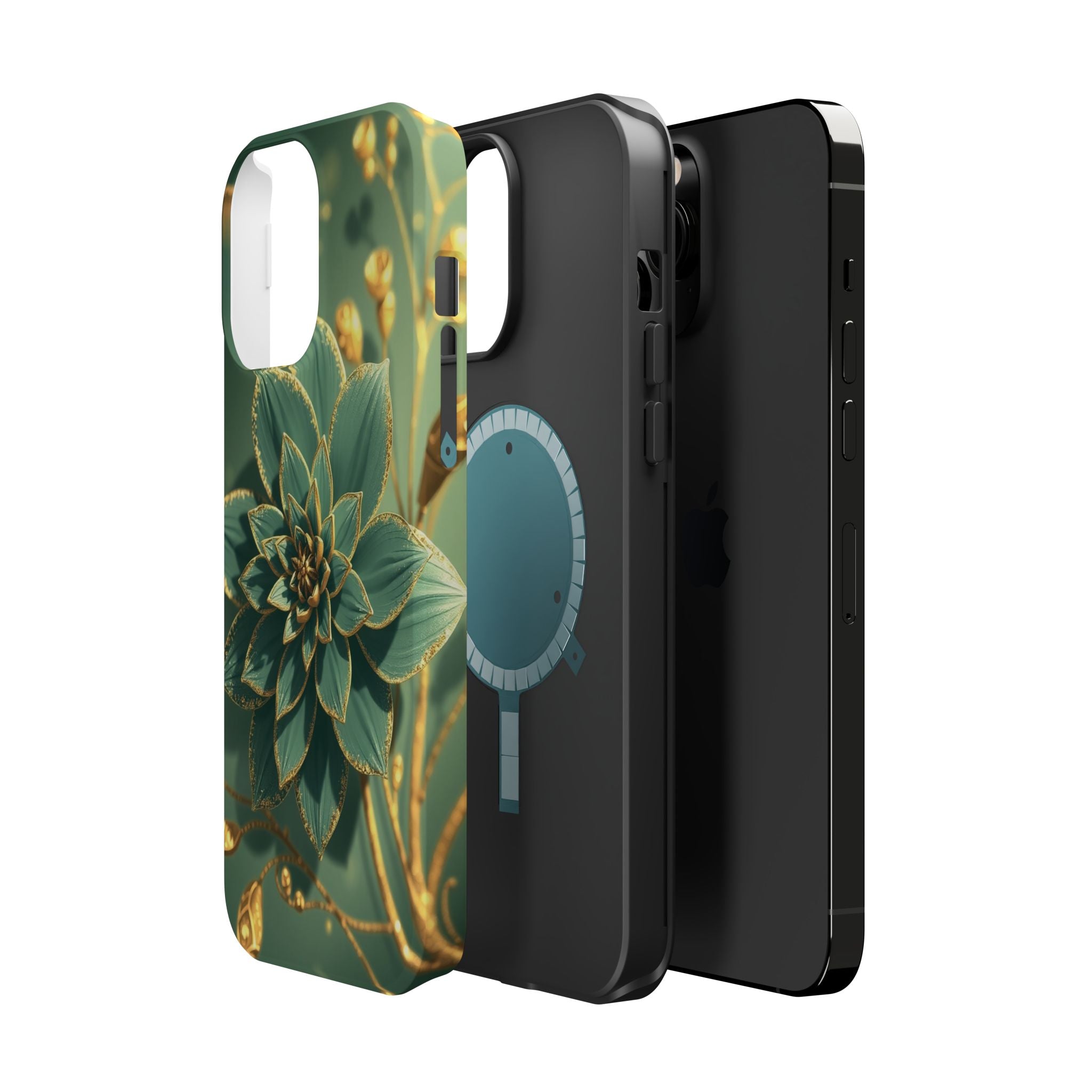 iPhone Floral Gold Foil Pixel Art -Bit Slim Everyday Designer Case · iPhone Case