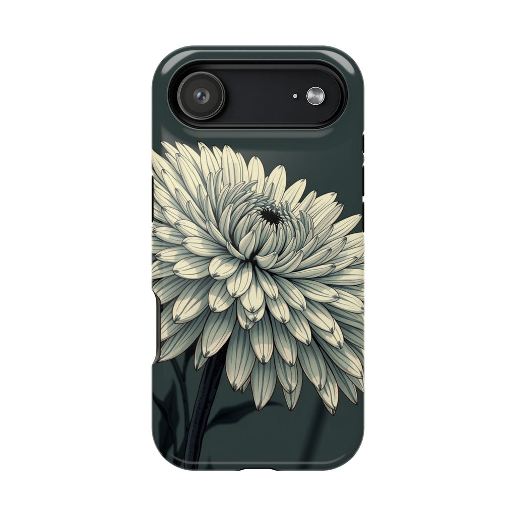 iPhone Chrysanthemum Classic Dark Gothic Ink Carry Case Slim Snap Case · iPhone