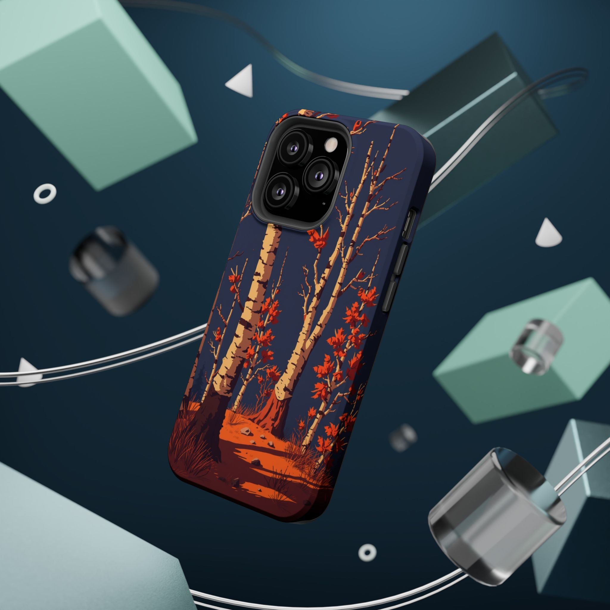 iPhone Birch Grove Pixel Art -Bit Bold Modern Everyday Snap Case · iPhone Case