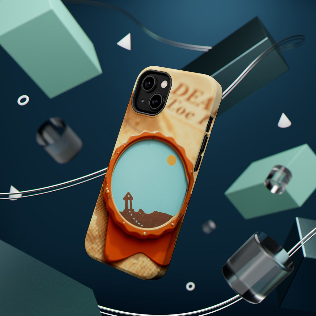 iPhone Burnt Orange And Sand Retro Travel Badge Soft Finish Everyday Case · iPho