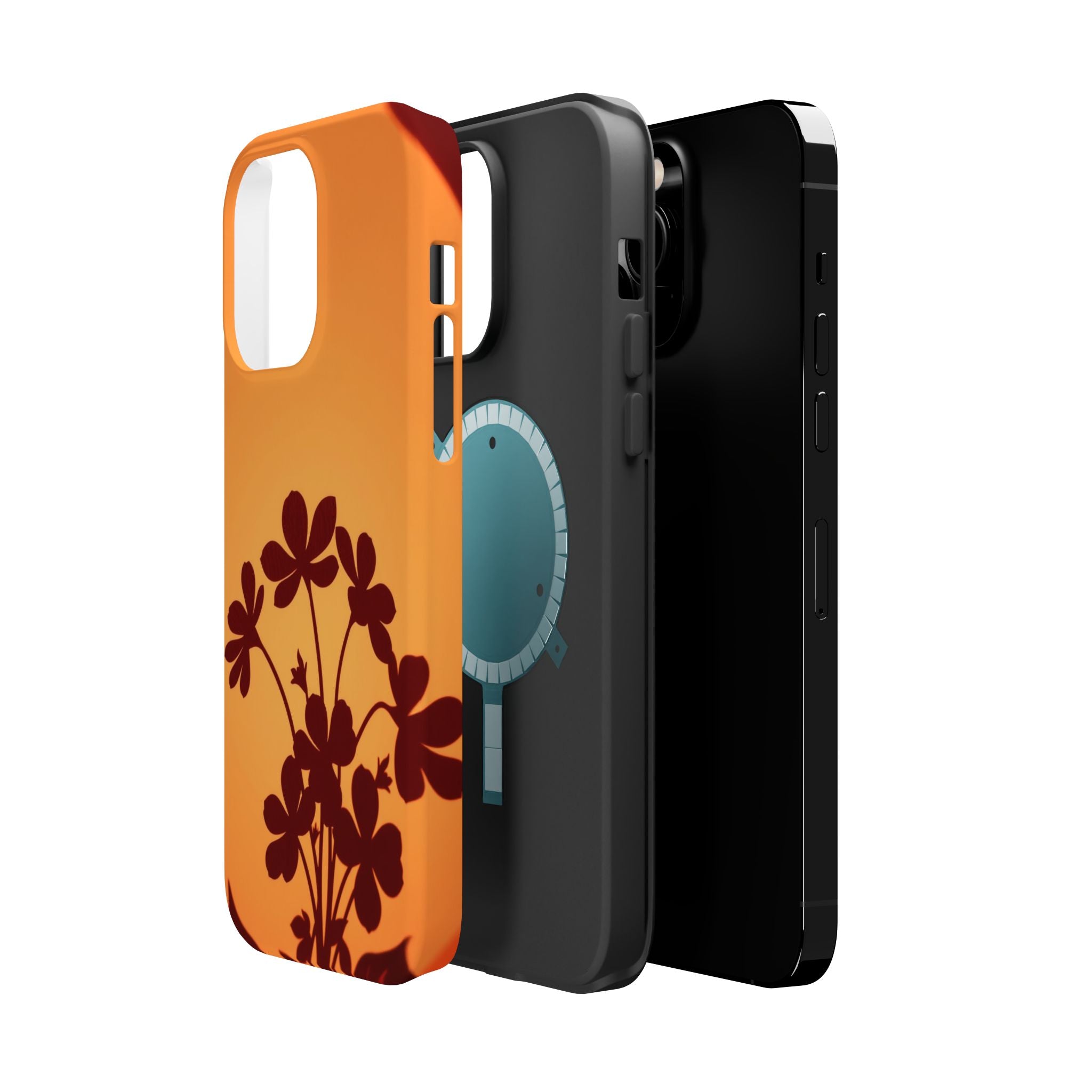 iPhone Floral Silhouette Electric Art Slim Everyday Designer Case · iPhone Case