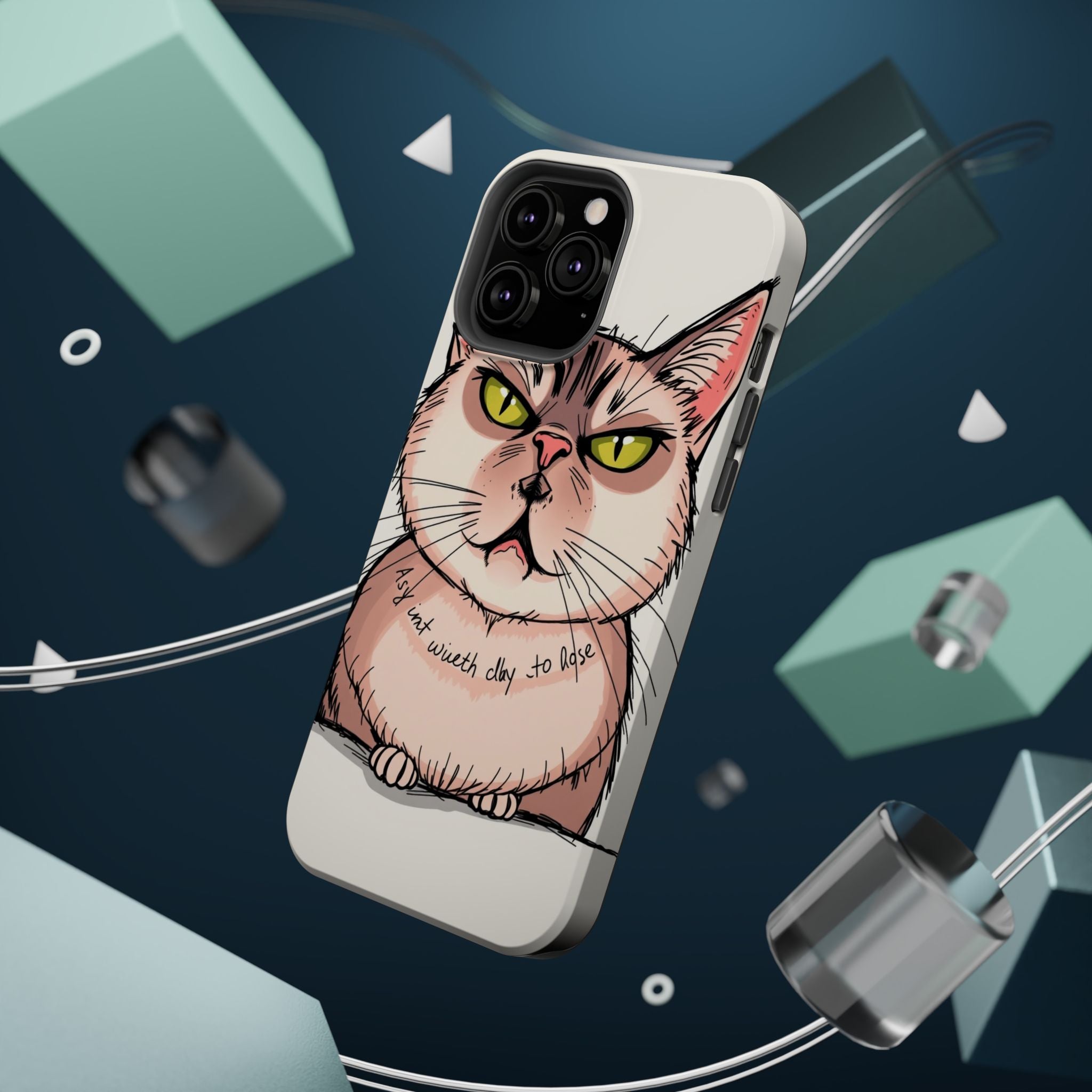 iPhone Sarcastic Cat Verdict Hand-Drawn Sketch Soft Finish Everyday Case · iPhon