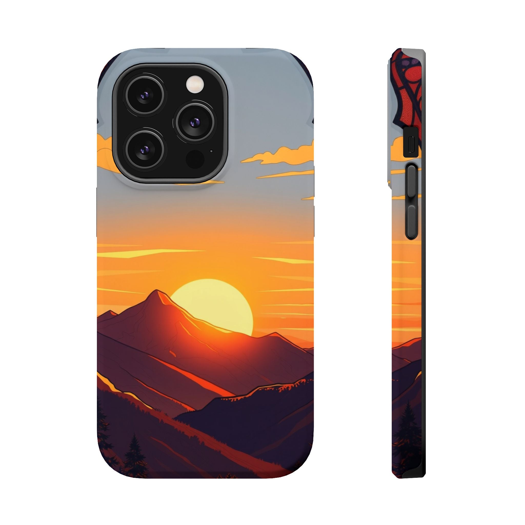 iPhone Sunset Amber And Peach Mountain at Sunrise iPhone Clean Minimal · iPhone