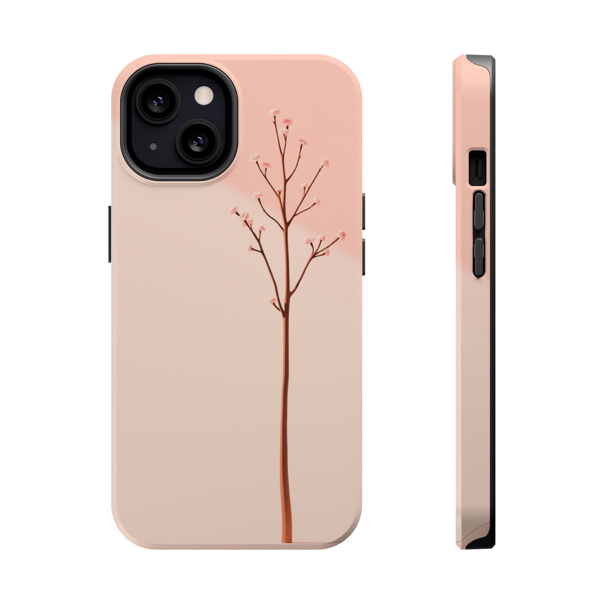 iPhone Rose Pink And Cream Minimalist Stem Slim iPhone Everyday · iPhone Case