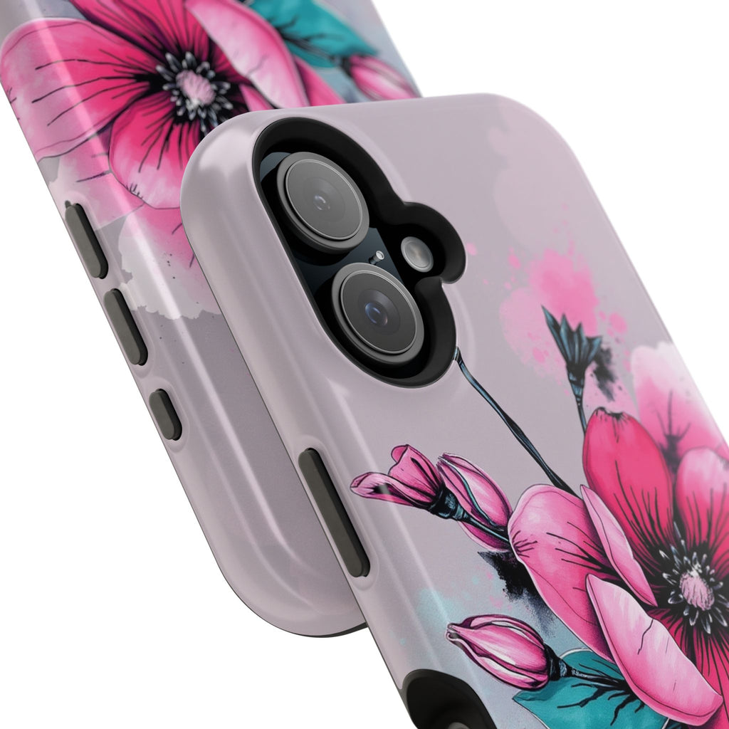 iPhone Mint And Blush Floral Ink Wash Slim Everyday Designer Case · iPhone Case