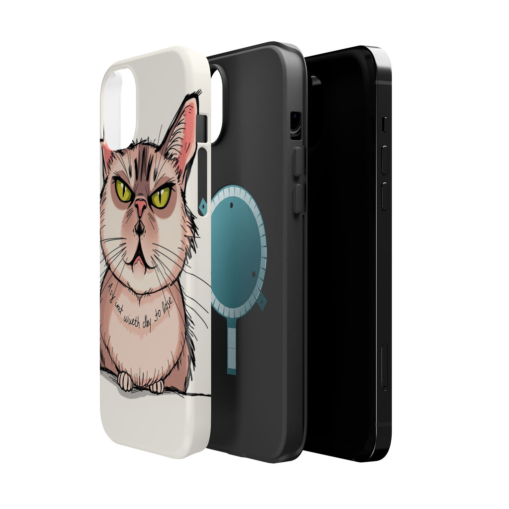 iPhone Sarcastic Cat Verdict Hand-Drawn Sketch Soft Finish Everyday Case · iPhon