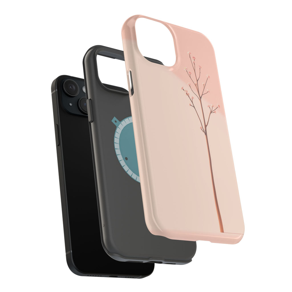 iPhone Rose Pink And Cream Minimalist Stem Slim iPhone Everyday · iPhone Case