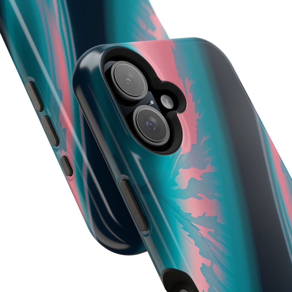 iPhone Teal And Coral Aurora Plasma Slim Everyday Designer Case · iPhone Case