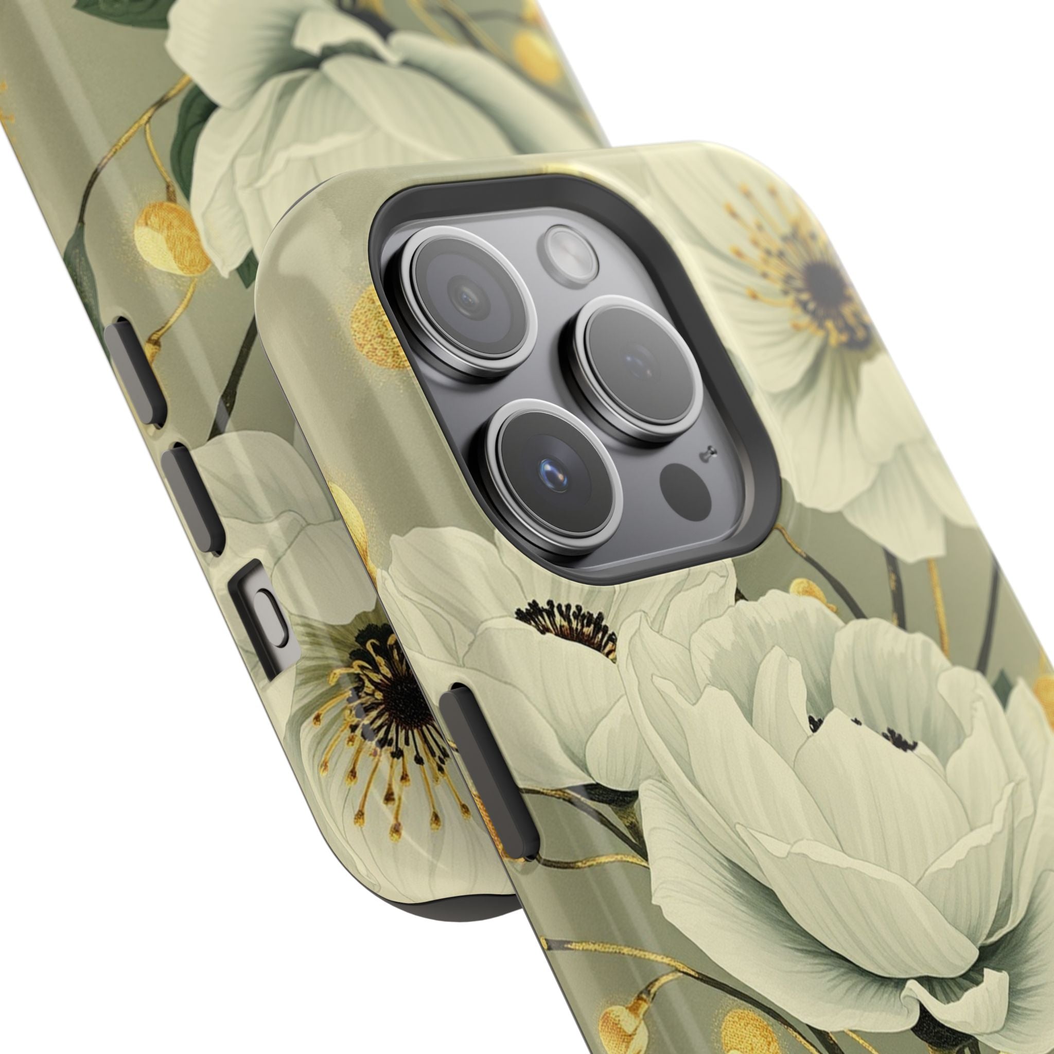 iPhone Sage And Ivory Floral Ink Wash Slim Everyday iPhone 14 Designer · iPhone