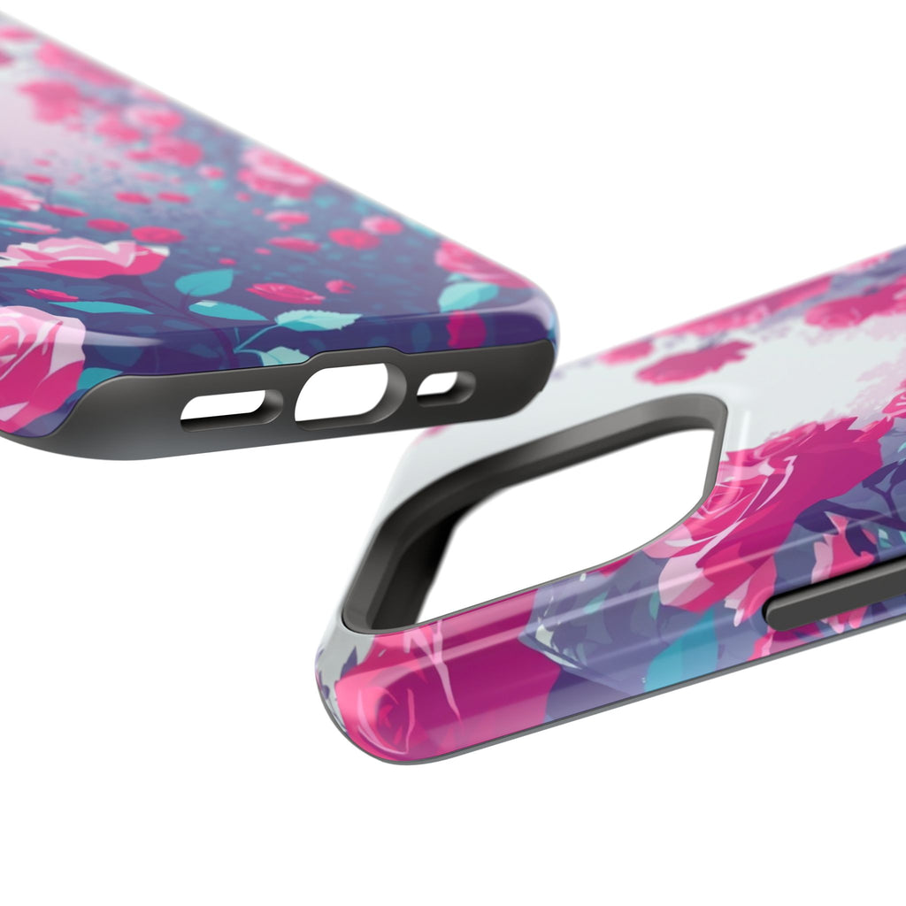 iPhone Cyan And Magenta Rose Garden Slim Everyday Designer Case · iPhone Case