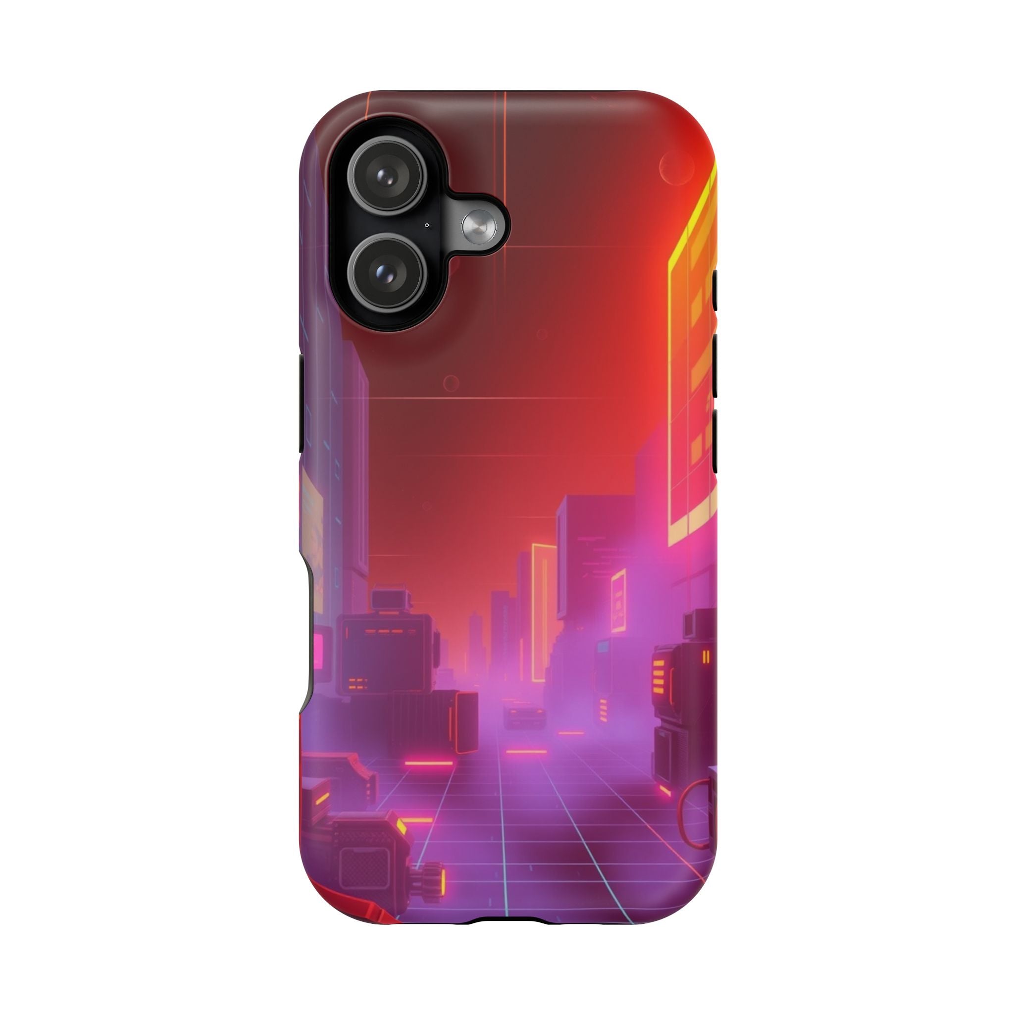iPhone Dreamy 80s Grid Synthwave Design Slim Everyday Designer Case · iPhone Cas