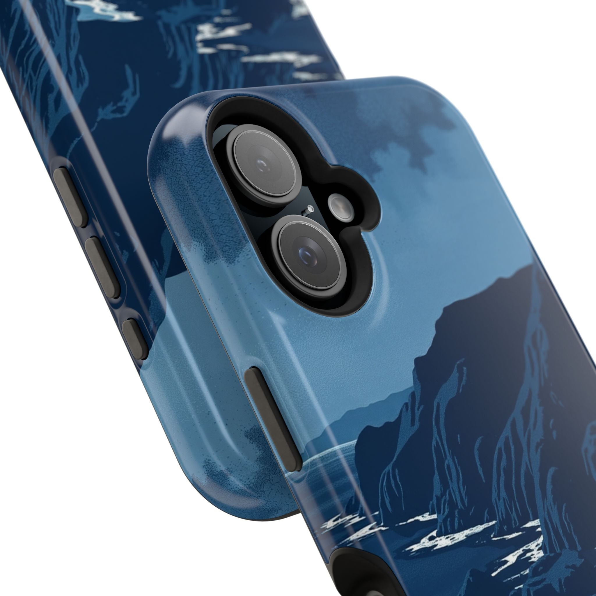 iPhone Midnight Blue And Silver Hibiscus Coast Carry Case Slim Snap Case · iPhon
