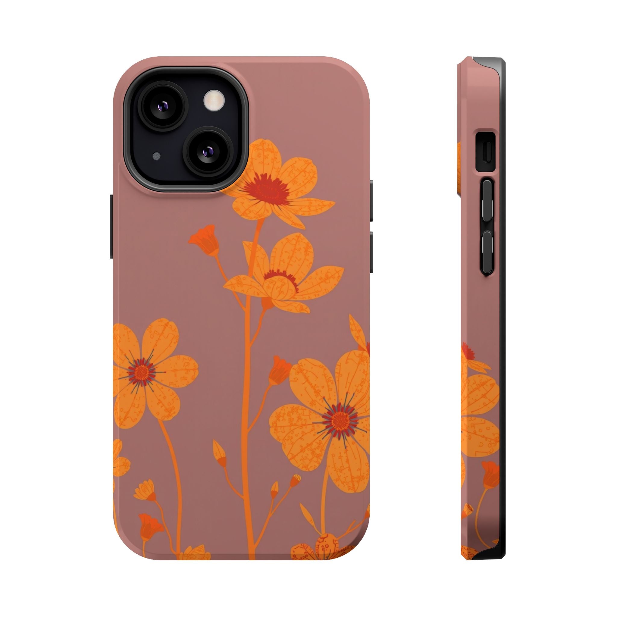 iPhone Floral Silhouette Pastel Kawaii Slim Everyday Designer Case · iPhone Case