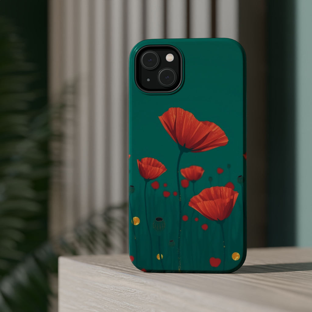iPhone Earthy Poppy Field Design Bold Modern Everyday Snap Case · iPhone Case