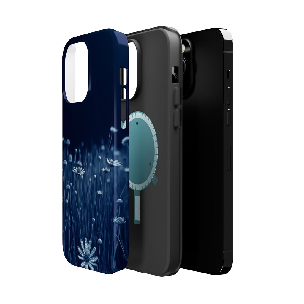 iPhone Midnight Blue And Silver Wildflower Field Clean iPhone Minimal · iPhone C