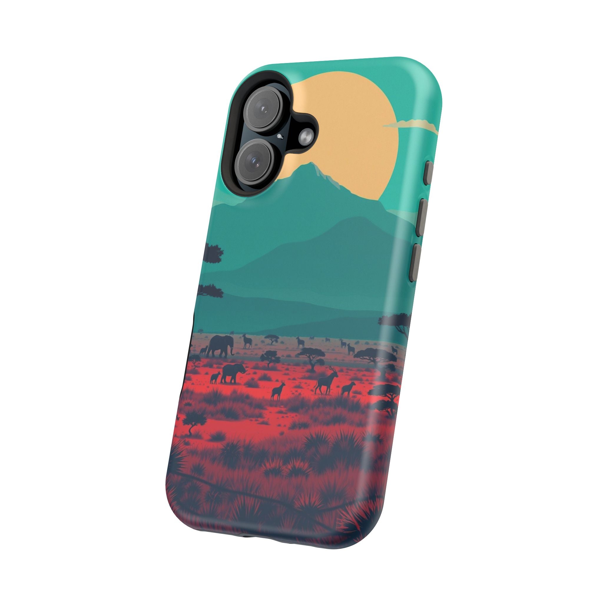 iPhone Savanna Horizon Vintage Retro Poster Slim iPhone Everyday · iPhone Case