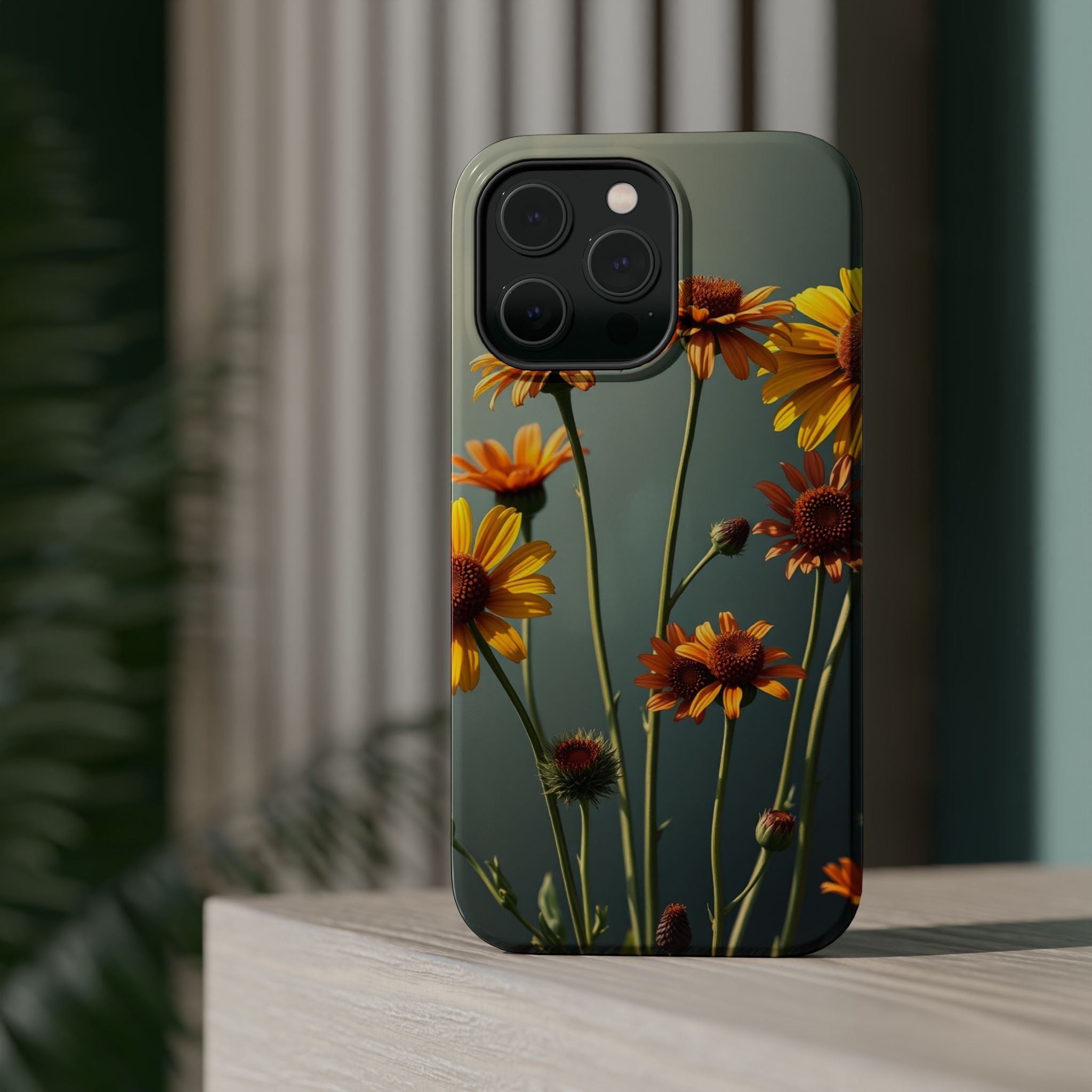 iPhone Mustard And Rust Wildflower Bunch Slim Everyday iPhone Designer · iPhone