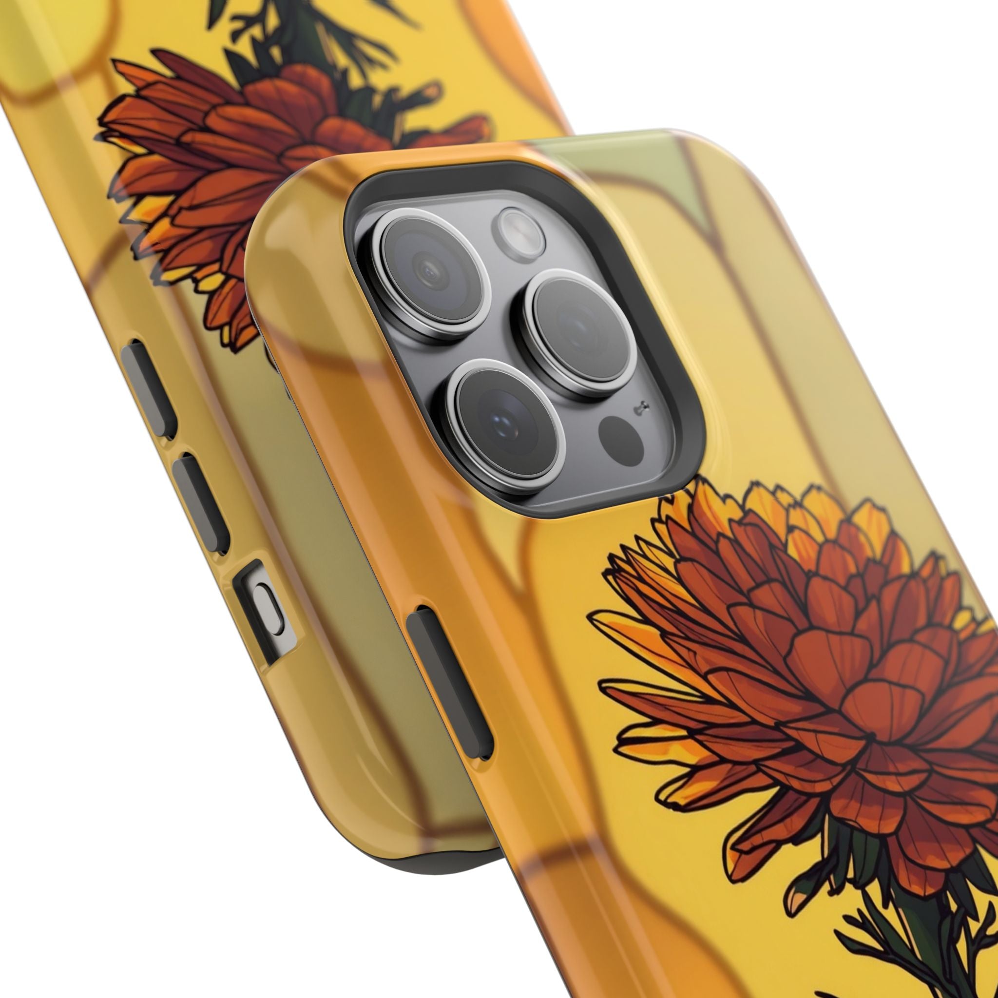 iPhone Sunset Amber And Peach Ranunculus Stack Soft iPhone Finish · iPhone Case