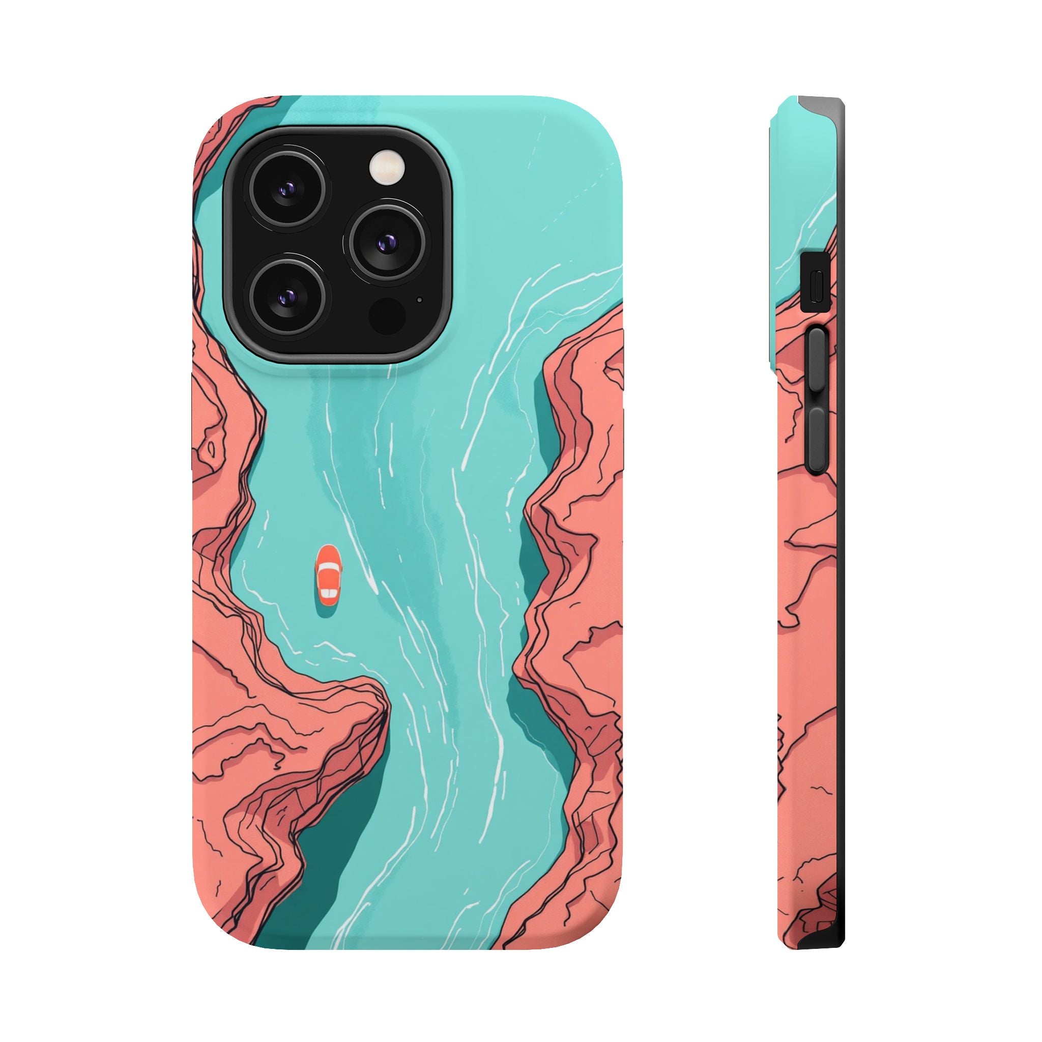 iPhone Teal And Coral River Delta Aerial Slim Everyday iPhone Designer · iPhone
