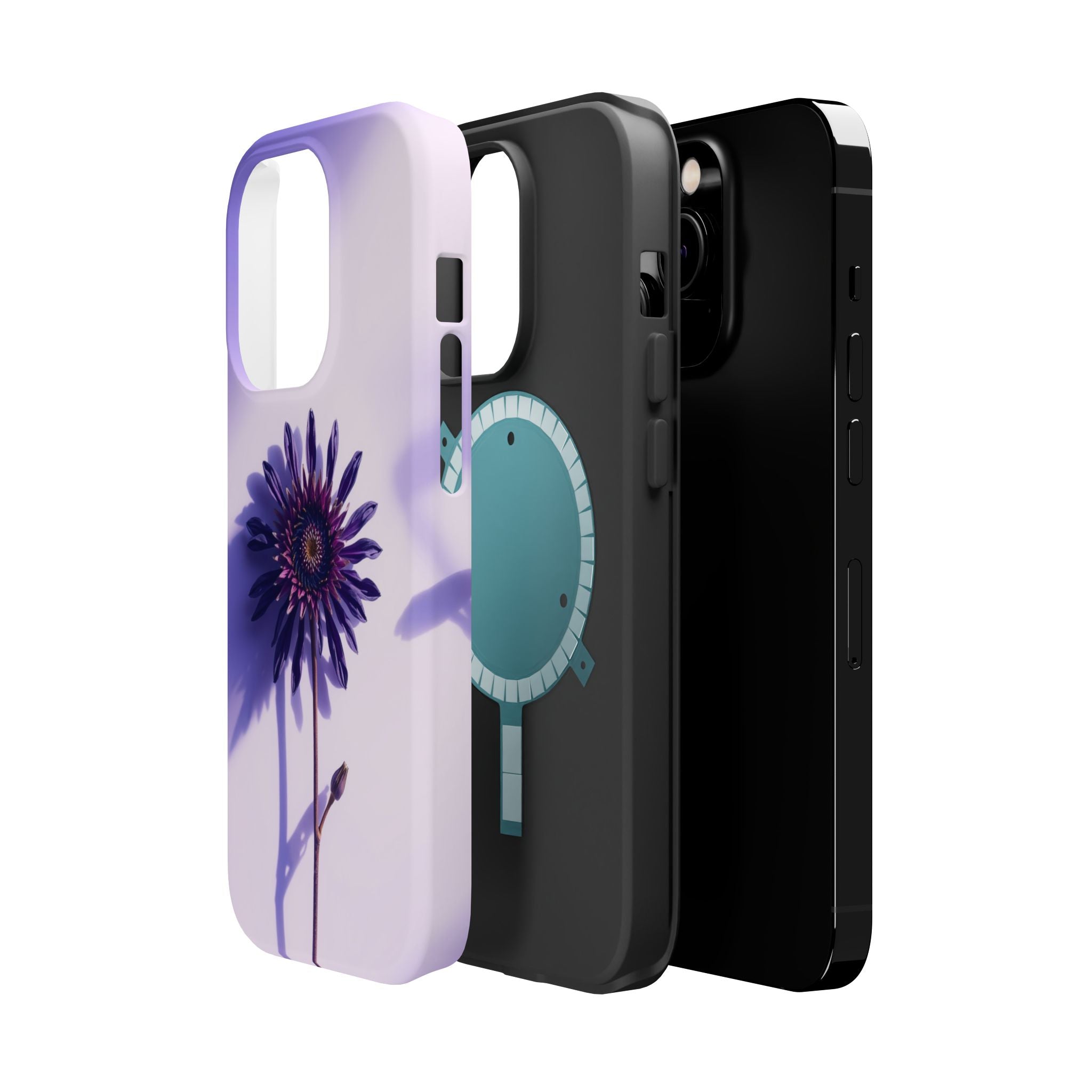iPhone Indigo And Violet Dried Flower Flat Lay Soft iPhone Finish · iPhone Case