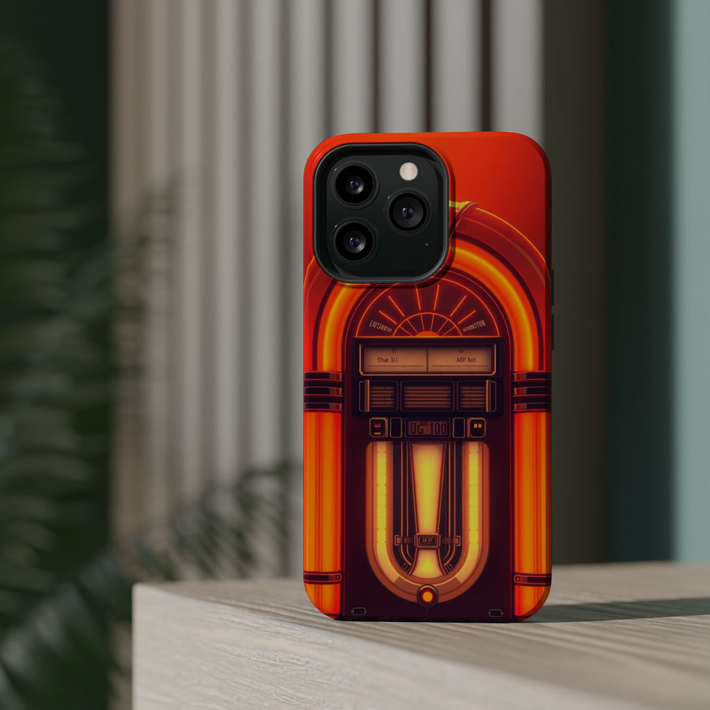 iPhone Jukebox Glow Neon Cyberpunk Bold Modern Everyday Snap Case · iPhone Case