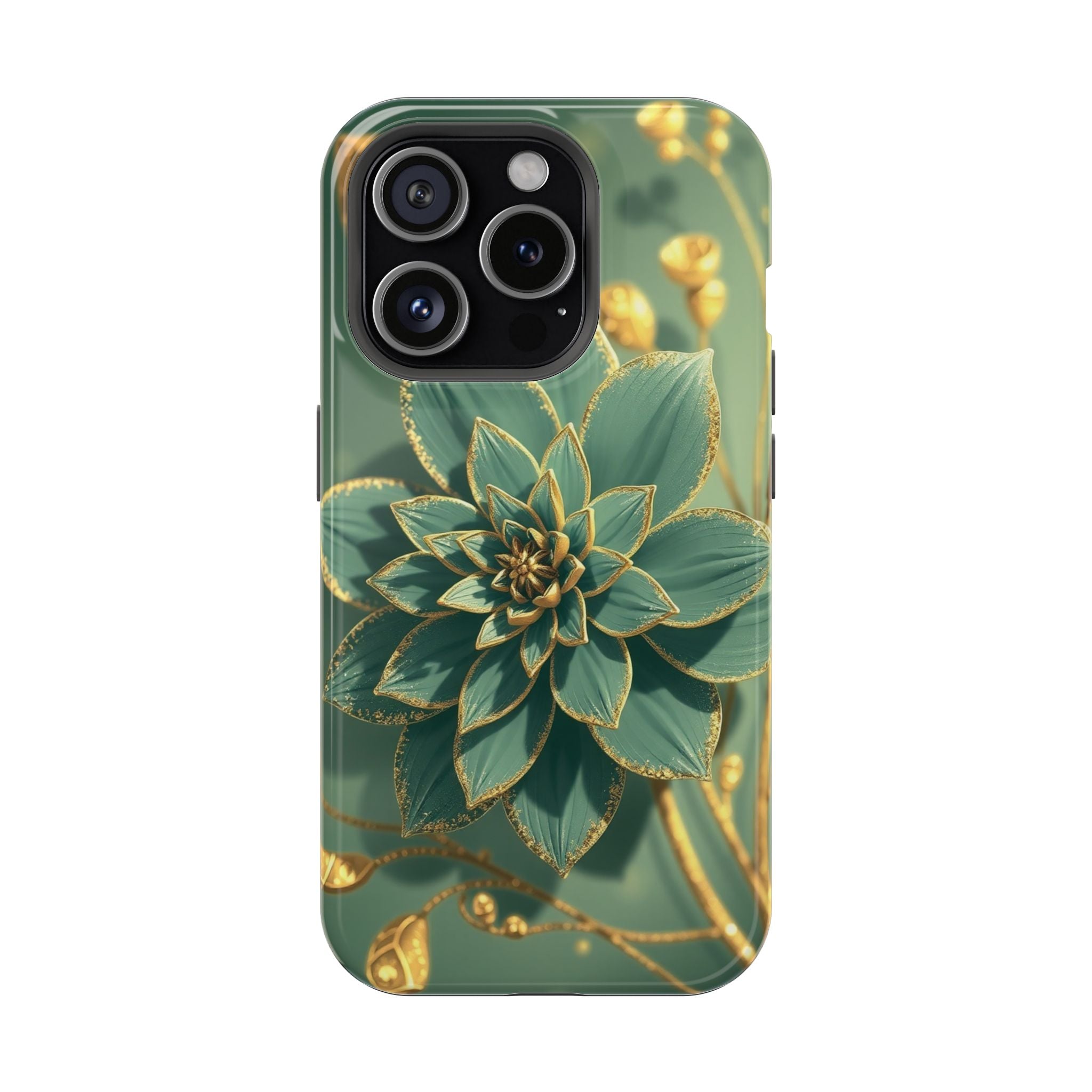 iPhone Floral Gold Foil Pixel Art -Bit Slim Everyday Designer Case · iPhone Case