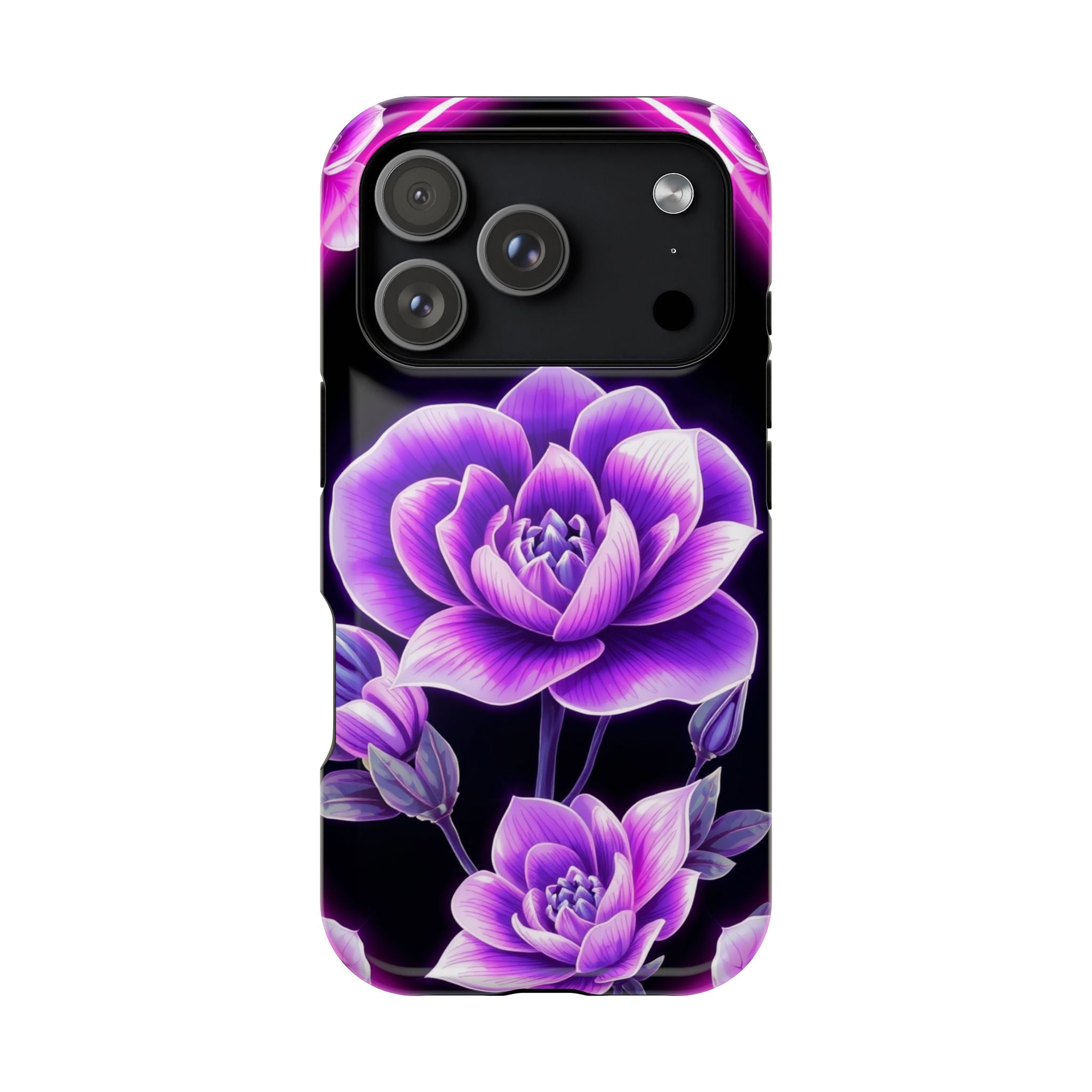 iPhone Floral Ombre Neon Cyberpunk Bold Modern Everyday Snap Case · iPhone Case
