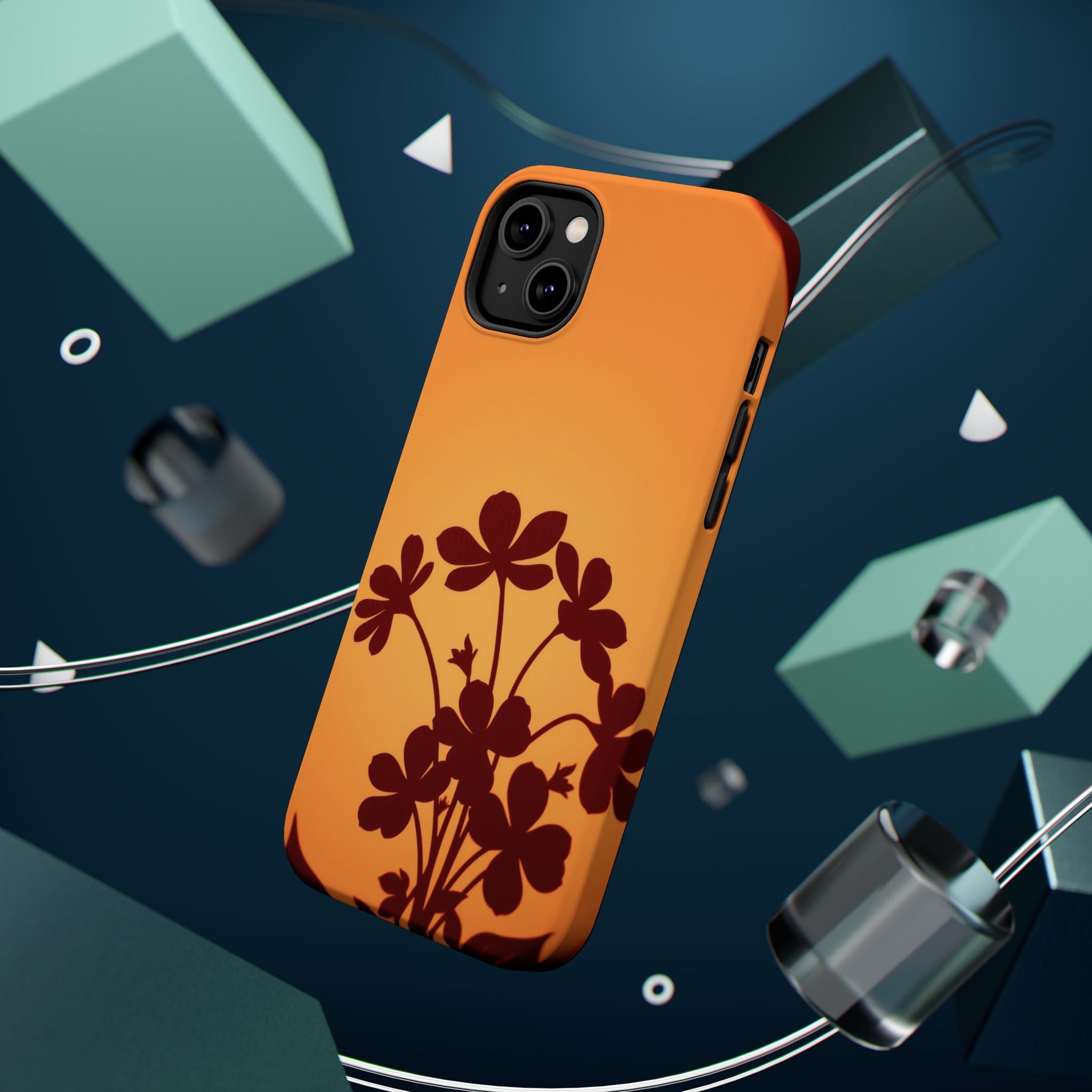 iPhone Floral Silhouette Electric Art Slim Everyday Designer Case · iPhone Case