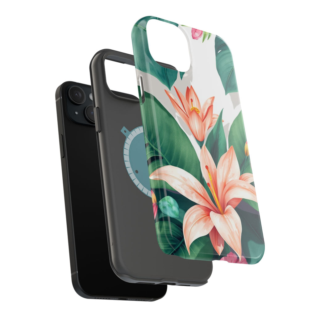 iPhone Tropical Bloom Sage And Ivory Slim Snap Case Gal · iPhone Case
