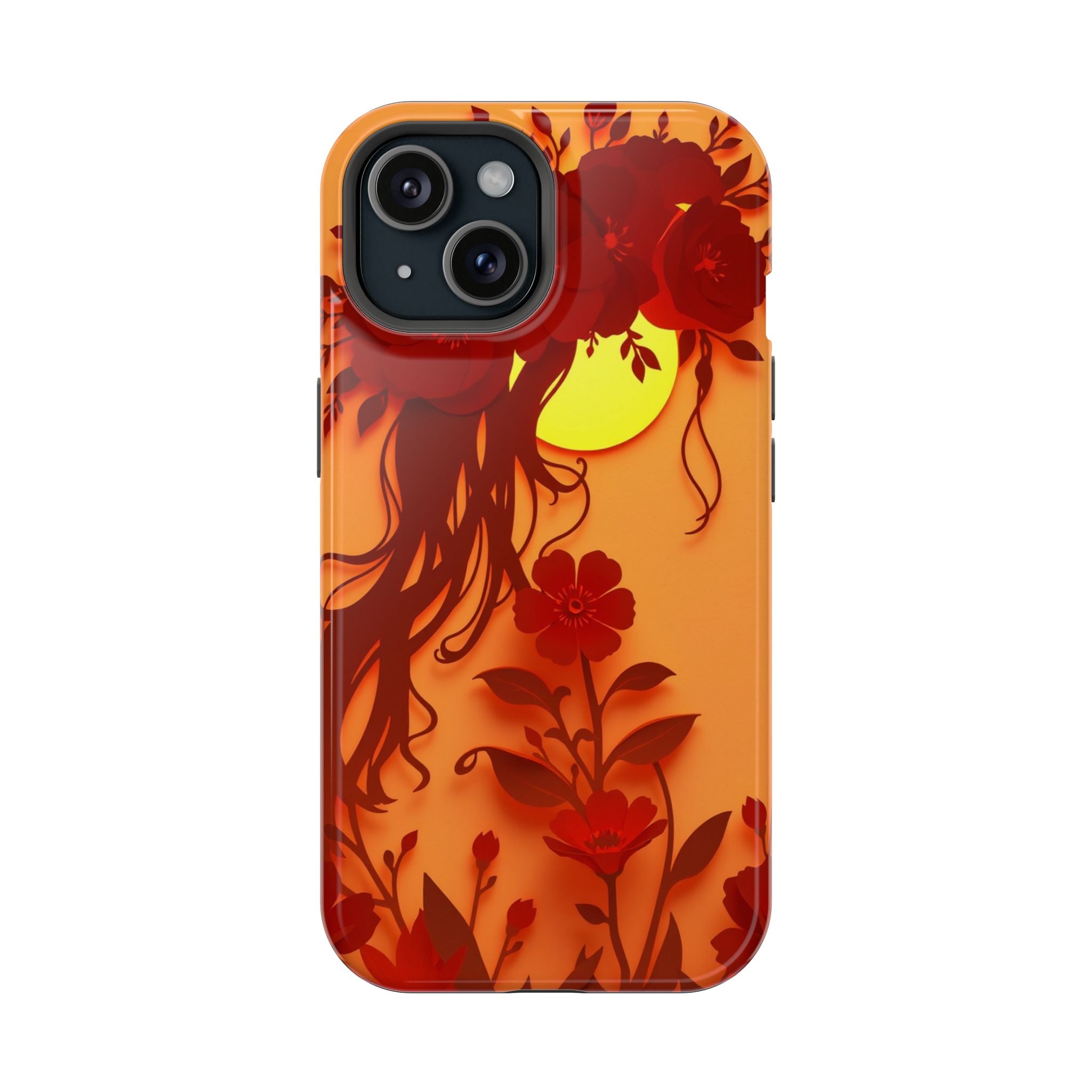 iPhone Sunset Amber And Peach Floral Crown Slim iPhone Everyday · iPhone Case