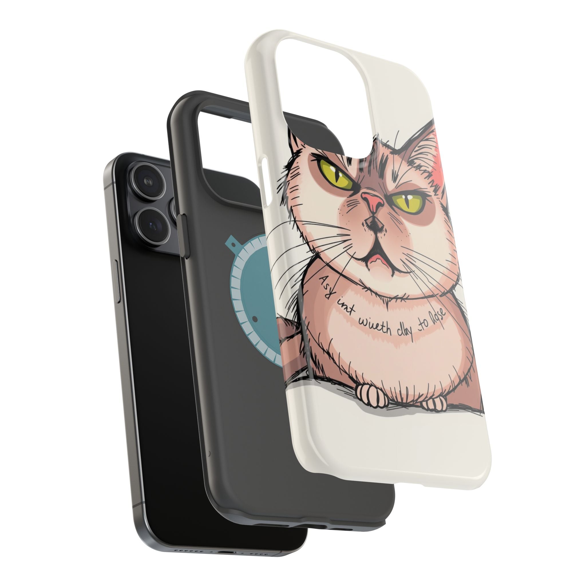 iPhone Sarcastic Cat Verdict Hand-Drawn Sketch Soft Finish Everyday Case · iPhon
