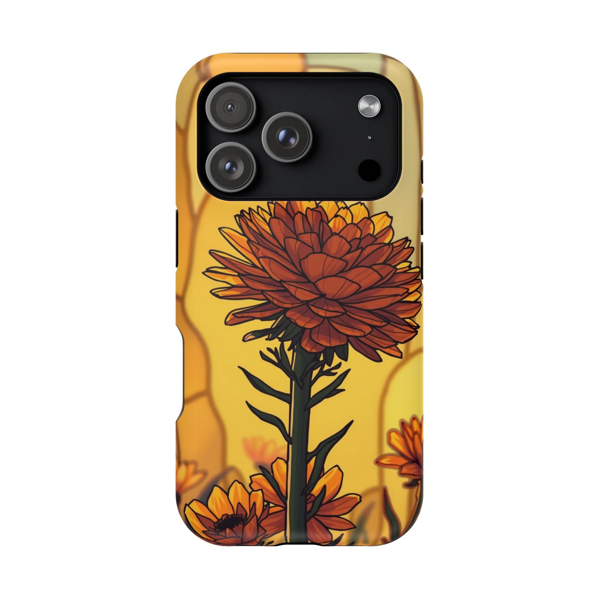 iPhone Sunset Amber And Peach Ranunculus Stack Soft iPhone Finish · iPhone Case