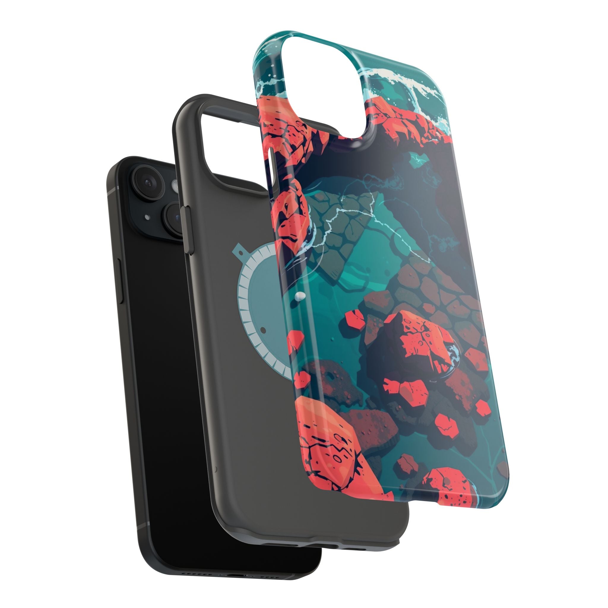 iPhone Tidal Pool Pixel Art -Bit Bold Modern Everyday Snap Case · iPhone Case