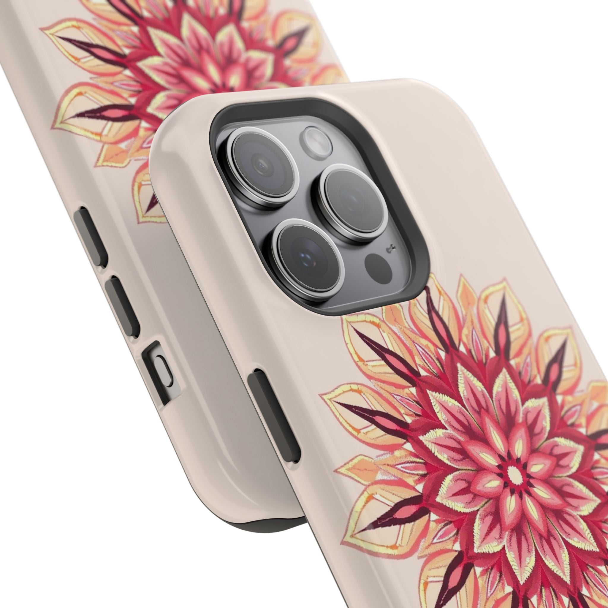 iPhone Floral Mandala Pixel Art -Bit Slim Everyday Designer Case · iPhone Case