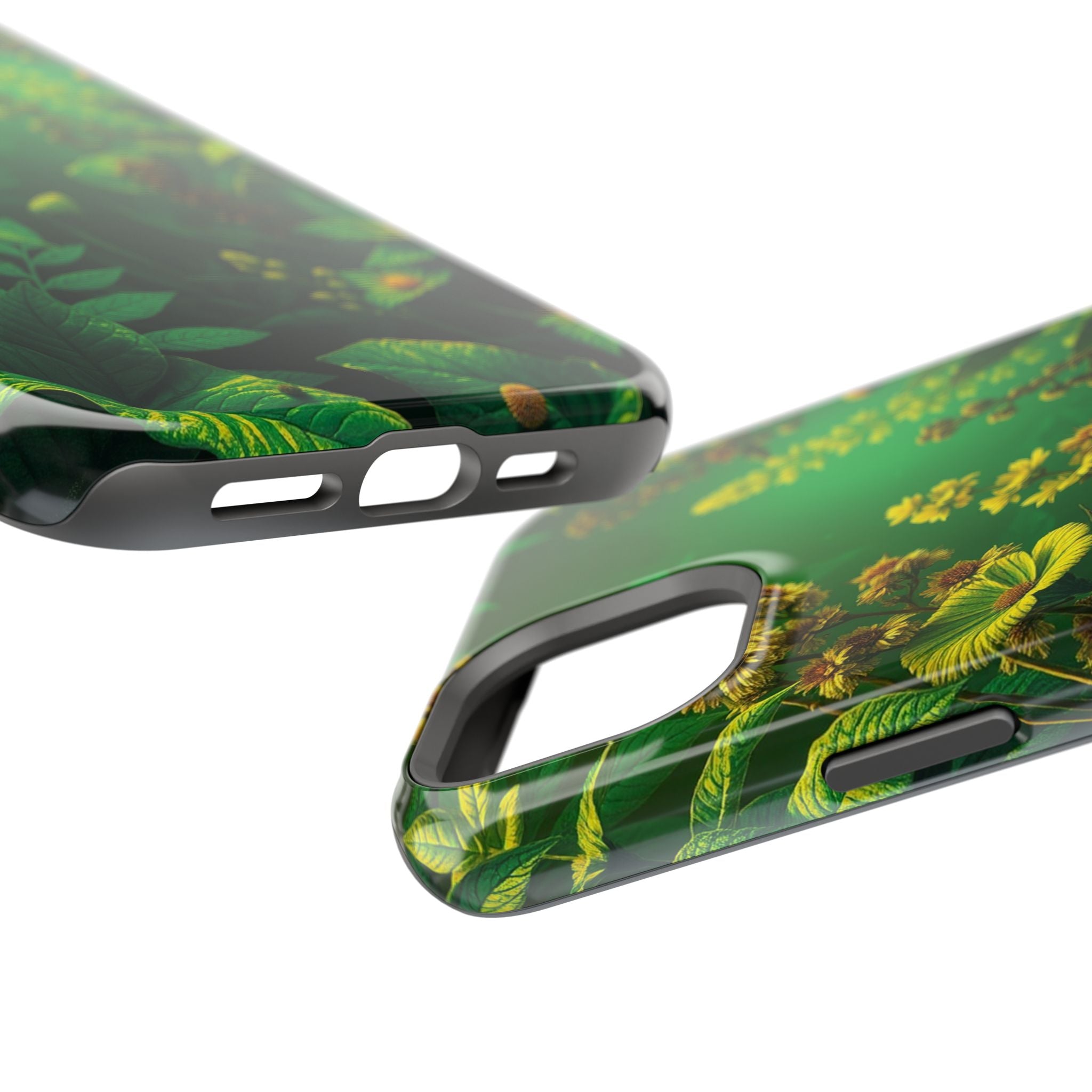 iPhone Emerald Green And Gold Vintage Botanicals Print Slim Snap Case · iPhone C