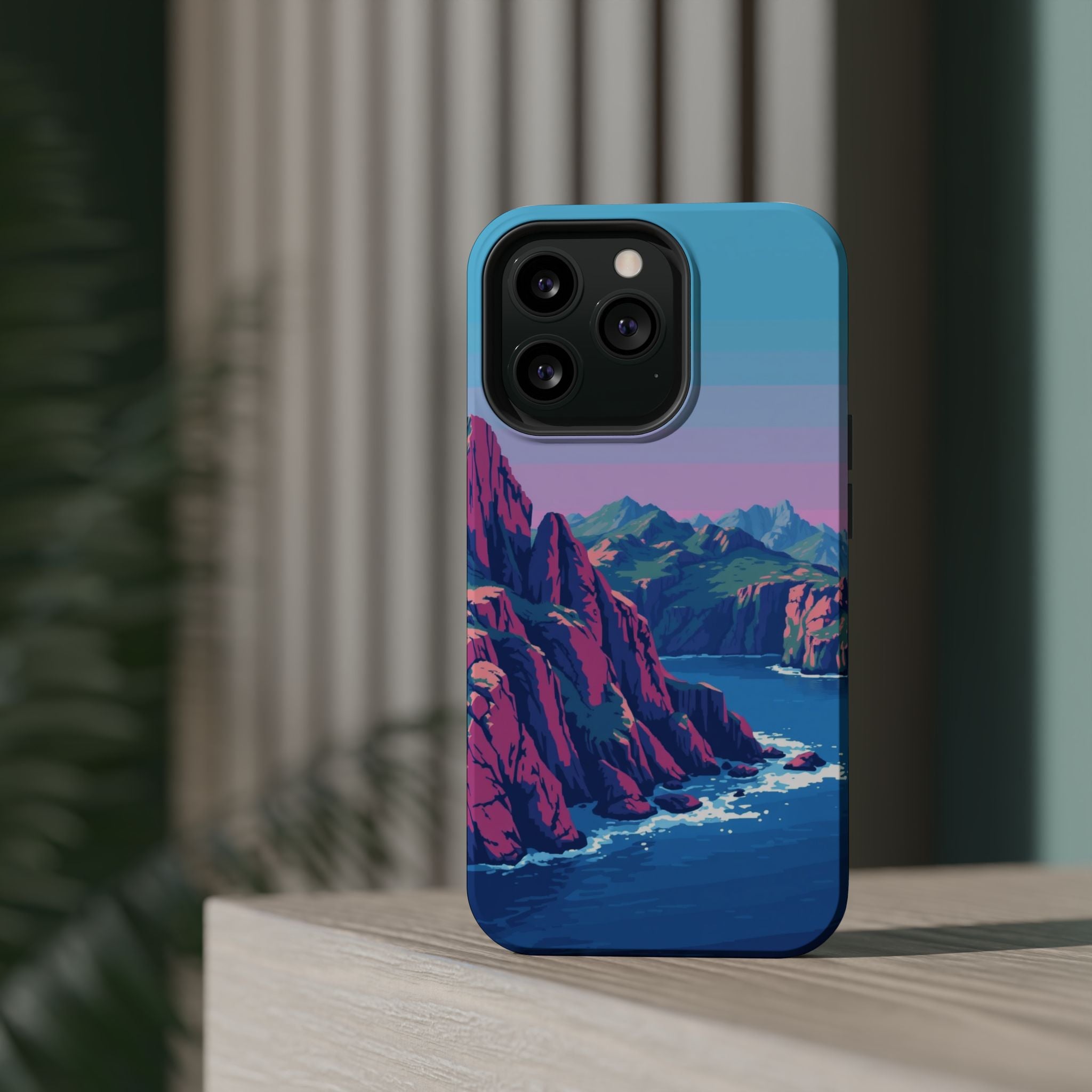 iPhone Vibrant Rocky Coastline Design Slim Everyday Designer Case · iPhone Case