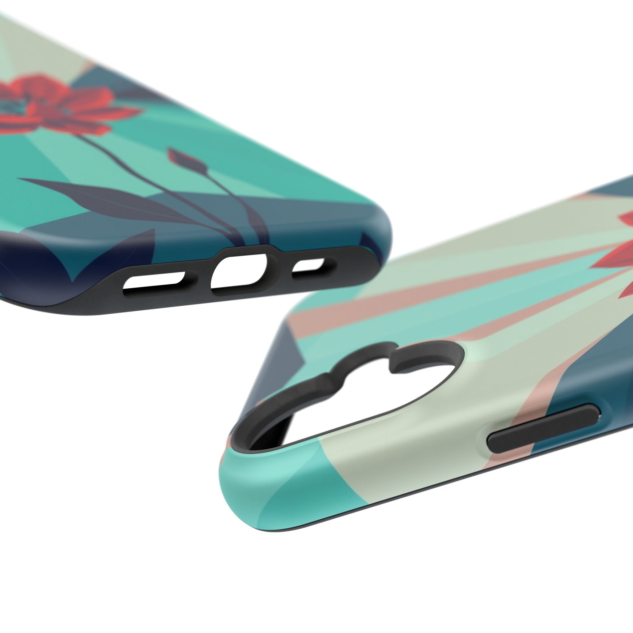 iPhone Teal And Coral Night Bloomer Slim Everyday Designer Case · iPhone Case
