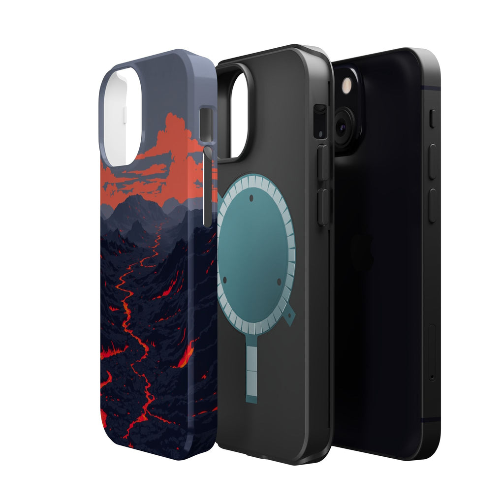 iPhone Lava Field Pixel Art -Bit Bold Modern Everyday Snap Case · iPhone Case