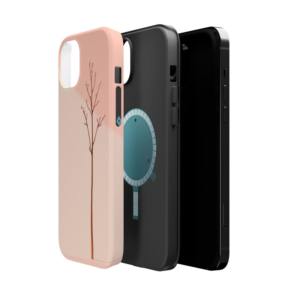 iPhone Rose Pink And Cream Minimalist Stem Slim iPhone Everyday · iPhone Case