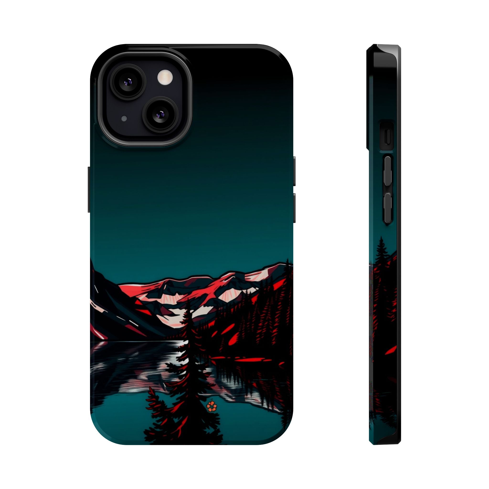 iPhone Black And Crimson Glacier Lake Slim Everyday Designer Case · iPhone Case