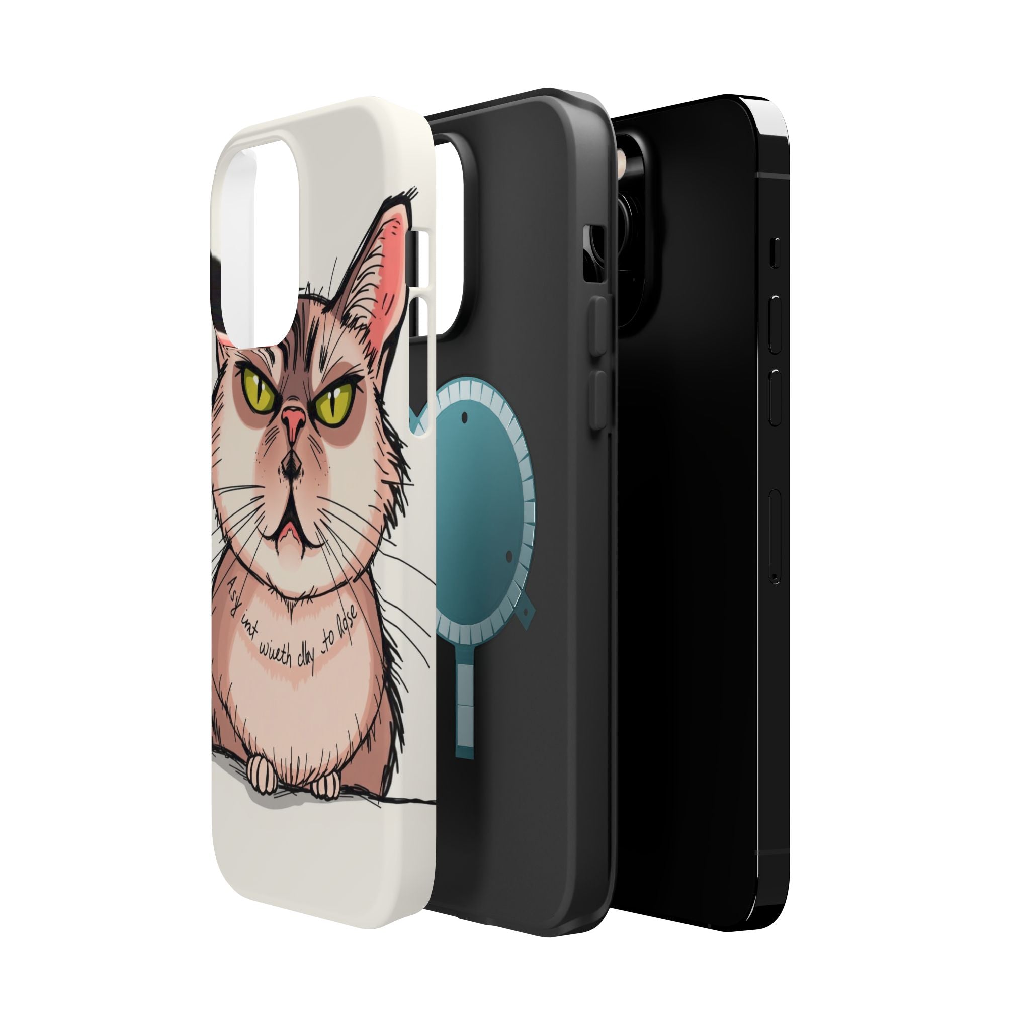 iPhone Sarcastic Cat Verdict Hand-Drawn Sketch Soft Finish Everyday Case · iPhon