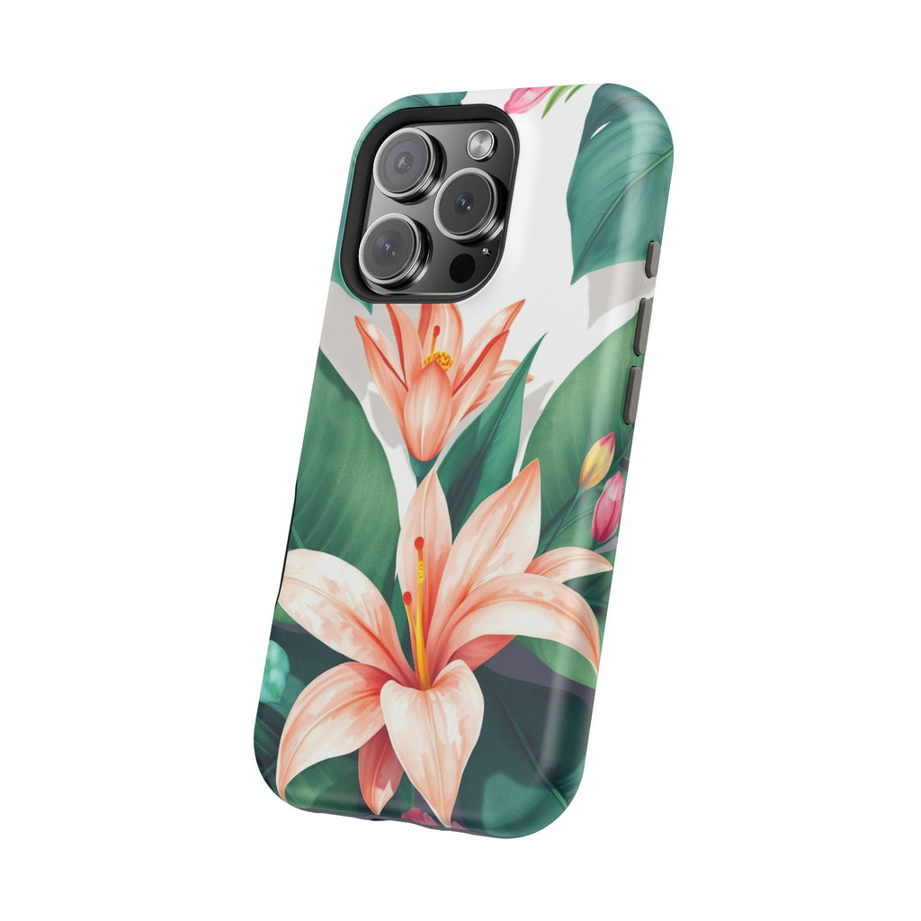 iPhone Tropical Bloom Sage And Ivory Slim Snap Case Gal · iPhone Case