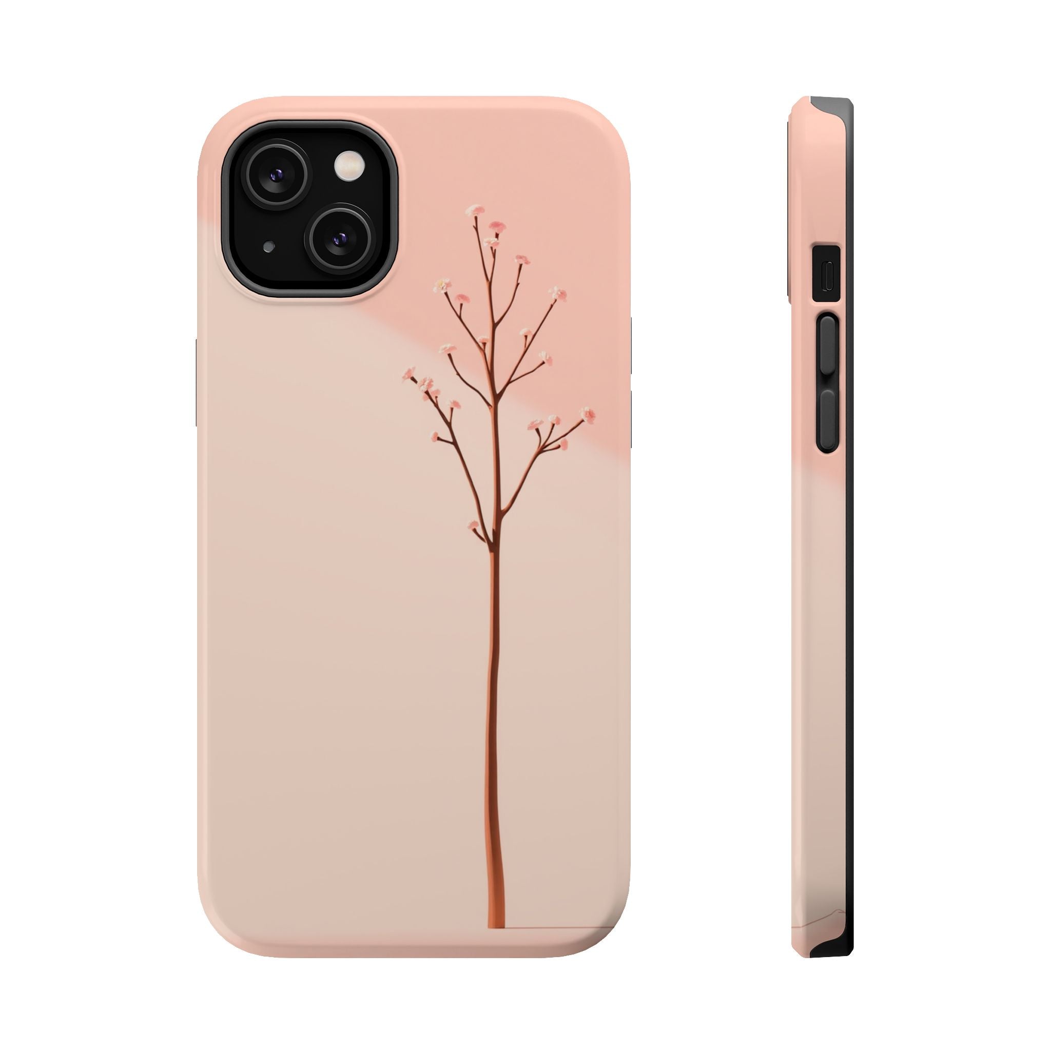 iPhone Rose Pink And Cream Minimalist Stem Slim iPhone Everyday · iPhone Case